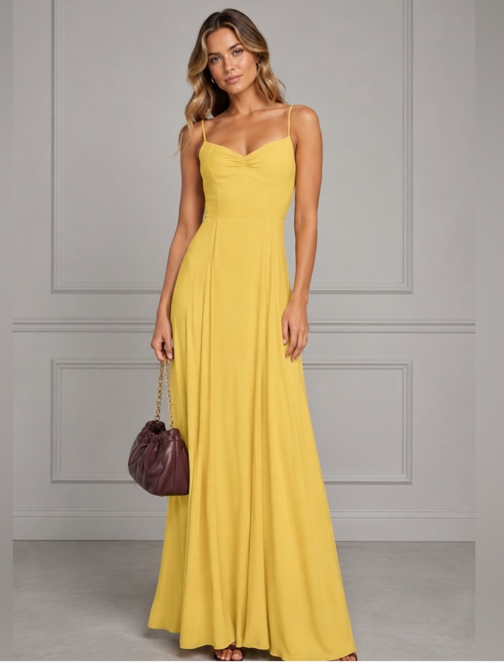Reformation Dandelion Yellow Sleeveless Maxi Dress
